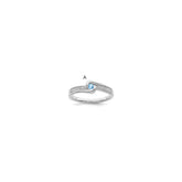 14K White Gold Family Jewelry Synthetic Stone & Diamond Set Ring - 34