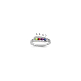 14K White Gold Family Jewelry Genuine Stone & Diamond Set Ring - 11