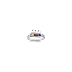 14K White Gold Family Jewelry Genuine Stone & Diamond Set Ring - 11