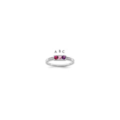 14K White Gold Family Jewelry Synthetic Stone & Diamond Set Ring - 9