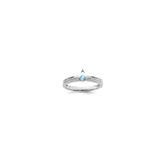 14K White Gold Family Jewelry Genuine Stone & Diamond Set Ring - 35
