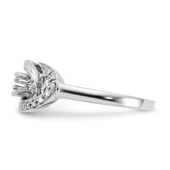 14K White Gold Family Jewelry Diamond Semi-Set Ring - 7