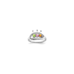14K White Gold Family Jewelry Diamond Semi-Set Ring - 7