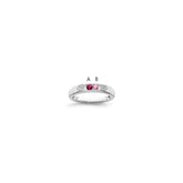 14K White Gold Family Jewelry Diamond Semi-Set Ring - 23