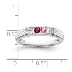 14K White Gold Family Jewelry Genuine Stone & Diamond Set Ring - 48