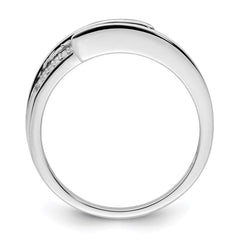 14K White Gold Family Jewelry Synthetic Stone & Diamond Set Ring - 53