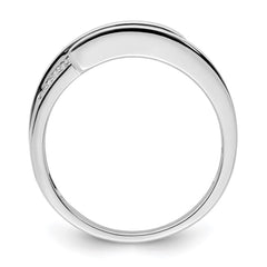 14K White Gold Family Jewelry Synthetic Stone & Diamond Set Ring - 54