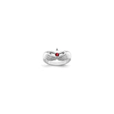 14k White Gold 1 Genuine Stone Family Ring