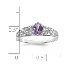 14k White Gold 1 Synthetic Stone Family Ring