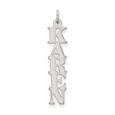 10k White Gold Name Plate Charm