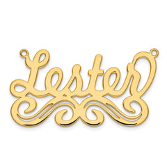 14k Yellow Gold Large Polished Name Plate