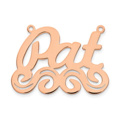 Sterling Silver/Rose-plated Large Polished Name Plate