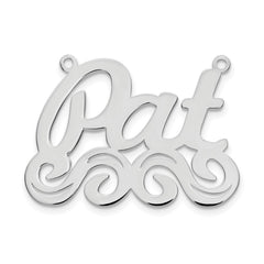 10k White Gold Large Polished Name Plate