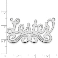 10k White Gold Large Polished Name Plate