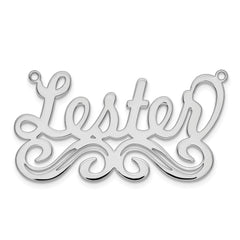 10k White Gold Large Polished Name Plate