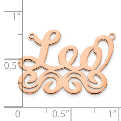 Sterling Silver/Rose-plated Medium Polished Name Plate