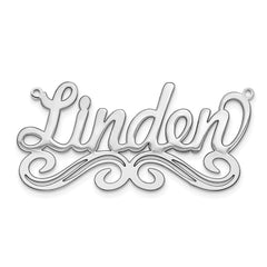 10k White Gold Medium Polished Name Plate