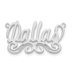 Sterling Silver/Rhodium-plated Small Polished Name Plate