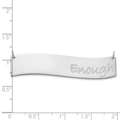 10k White Gold Medium BRADLEY HAND Curved Bar Necklace