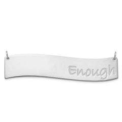 10k White Gold Medium BRADLEY HAND Curved Bar Necklace