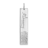 10k White Gold Signature and Fingerprint Charm