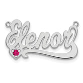 10k White Gold Birthstone Heart Name Plate - 2