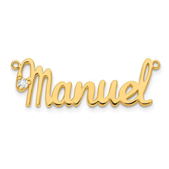 Sterling Silver/Gold-plated Birthstone Name Plate
