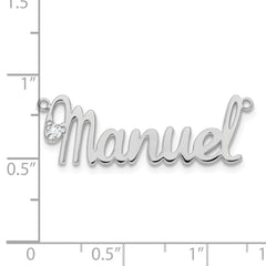 10k White Gold Birthstone Name Plate