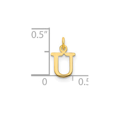 14ky Cutout Letter U Initial Pendant - 2