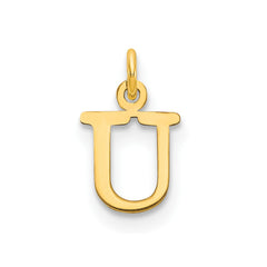 14ky Cutout Letter U Initial Pendant - 2