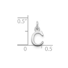 Sterling Silver Rhodium-plated Letter C Initial Charm - 2