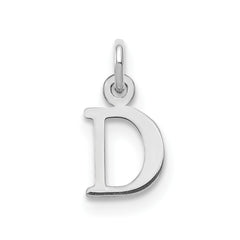Sterling Silver Rhodium-plated Letter D Initial Charm - 2