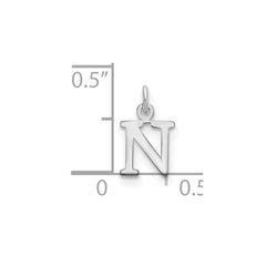 Sterling Silver Rhodium-plated Letter N Initial Charm - 2