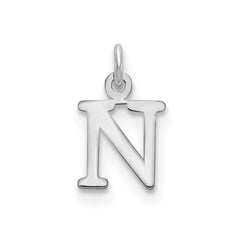 Sterling Silver Rhodium-plated Letter N Initial Charm - 2