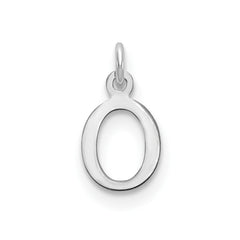 Sterling Silver Rhodium-plated Letter O Initial Charm - 2