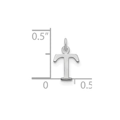 Sterling Silver Rhodium-plated Letter T Initial Charm - 2