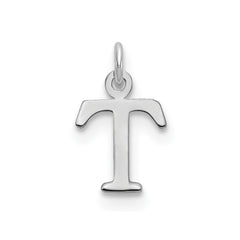 Sterling Silver Rhodium-plated Letter T Initial Charm - 2