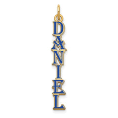14k Yellow Gold Algerian Font Epoxy Name Plate Charm