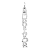 10k White Gold Cosmic Sans Font Name Plate Charm