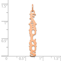 14k Rose Gold Cooper Font Name Plate Charm