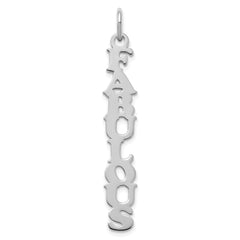 10k White Gold Cooper Font Name Plate Charm
