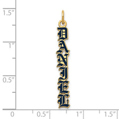 14k Yellow Gold English Towne Font Epoxy Name Plate Charm