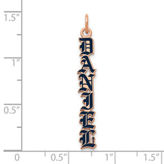 14k Rose Gold English Towne Font Epoxy Name Plate Charm