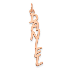 14k Rose Gold MV Boli Font Name Plate Charm