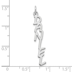 14k White Gold MV Boli Font Name Plate Charm