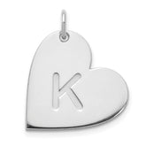 10k White Gold Initial Heart Charm