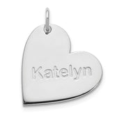10k White Gold Heart with Name Charm