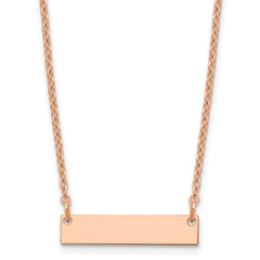 Sterling Silver/Rose-plated Small Blank Bar Necklace - 3