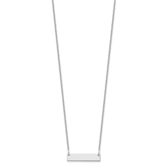 10k White Gold Small Blank Bar Necklace - 3