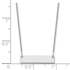 10k White Gold Small Blank Bar Necklace - 3